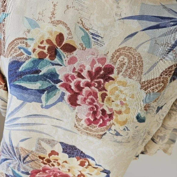 Vintage TESS 100% silk shirt Sz. M - Picture 4 of 7